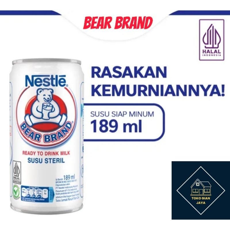 

Bear Brand susu kaleng susu beruang susu steril 189ml