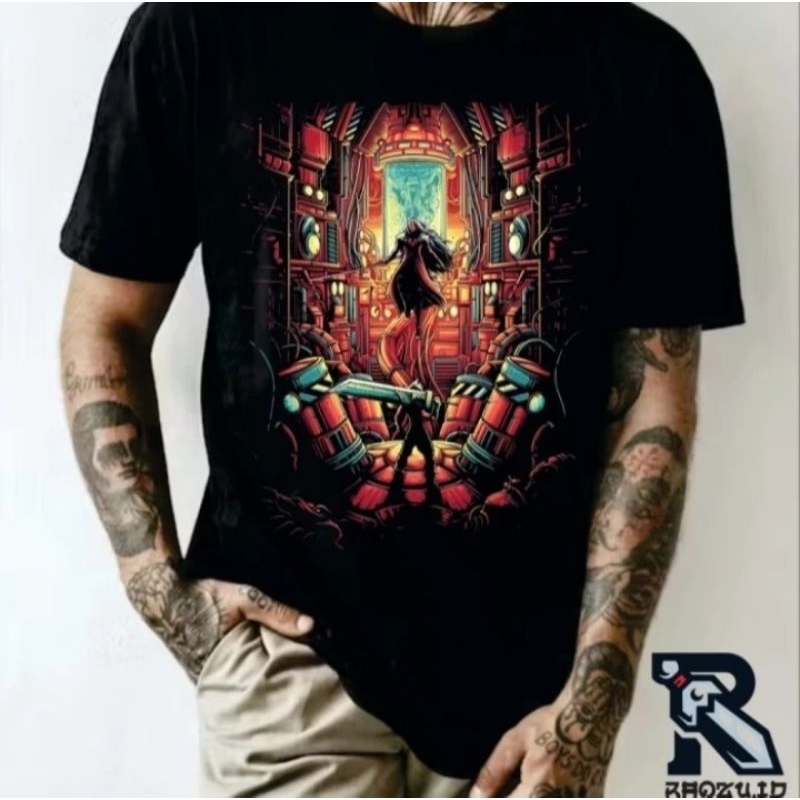 kaos t-shirt final fantasy vii cloud vs sephiroth
