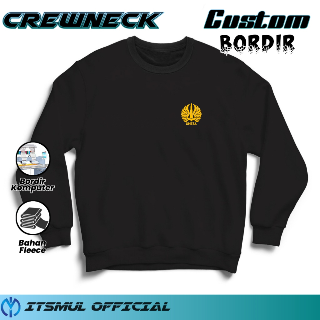 Crewneck UNESA Universitas Negeri Surabaya Bordir