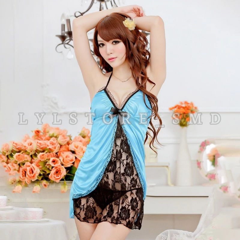 [ LYLSTORE_SMD ] Lingerie Baju Dinas Sexy Ready Samarinda bisa instant / bisa COD  dress satin bruka