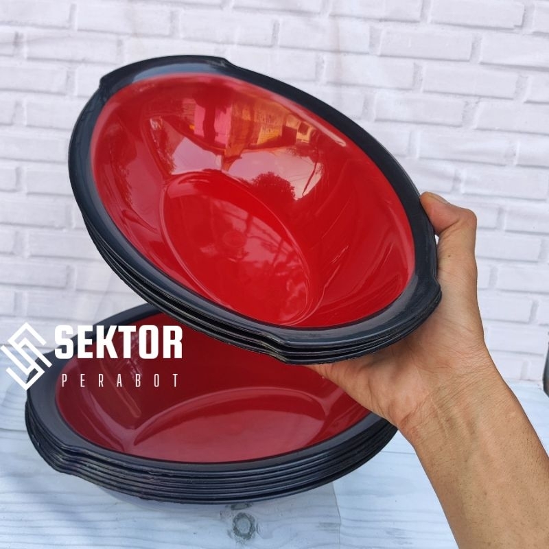 SATU lUSIN/12 PCS Mangkok Oval Besar -Mangkok Ramen Oval - Mangkok Oval Plastik - Mangkuk Plastik Lu