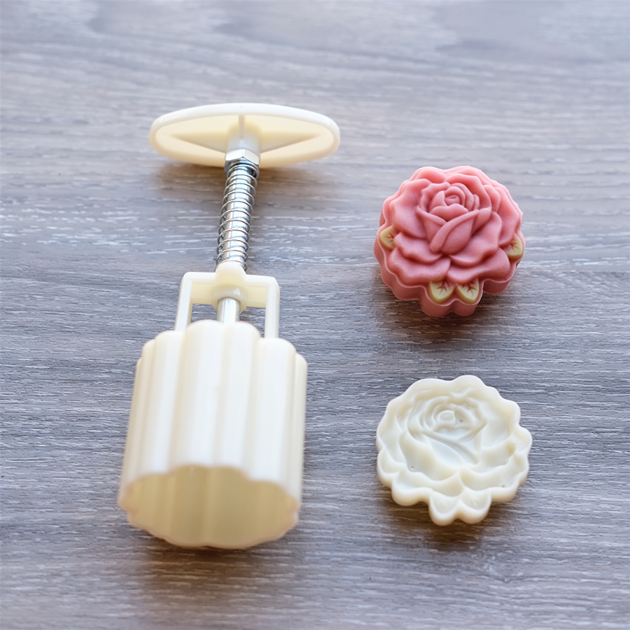 Cetakan kue bulan (50gr) mooncake press (1pc) Imlek Nastar mold PREMIUM-ROSE