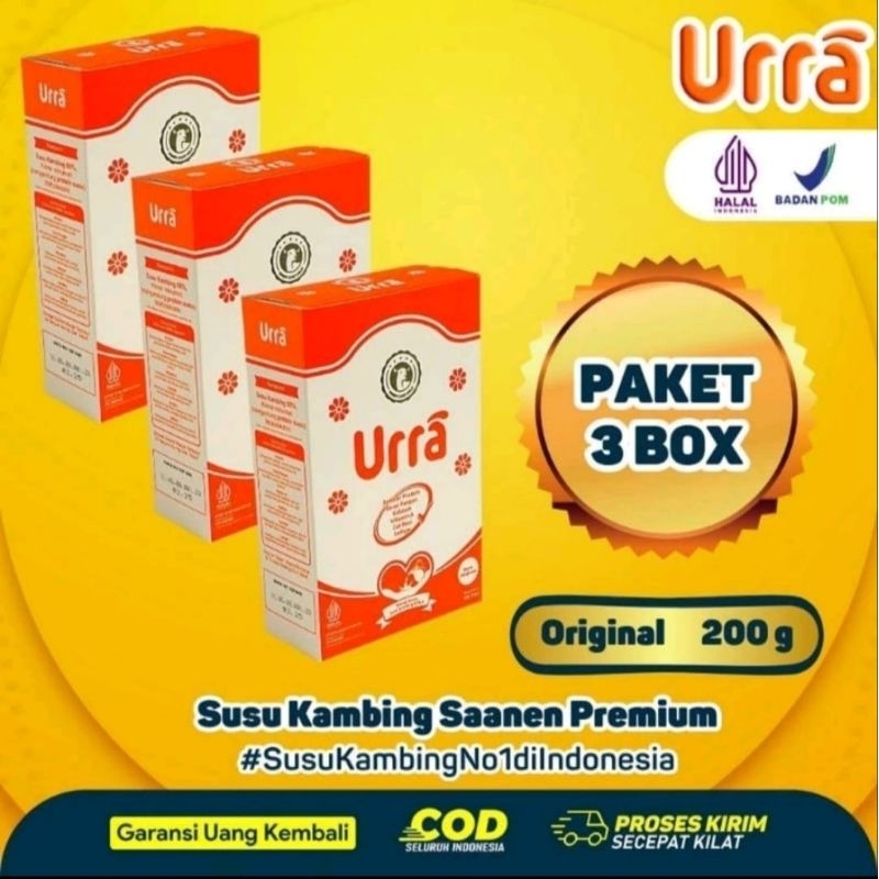 

Susu Urra 3 Box Susu Kambing Saanen Eropa Premium 100% Original