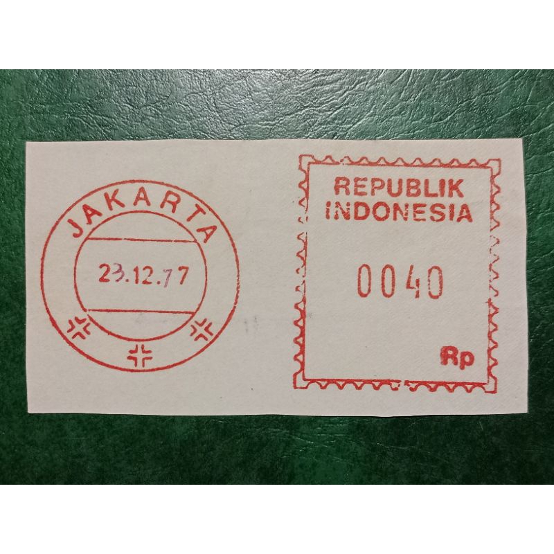 

Stempel Potongan RI 40 Rupiah biaya kirim Tahun 1977 USED