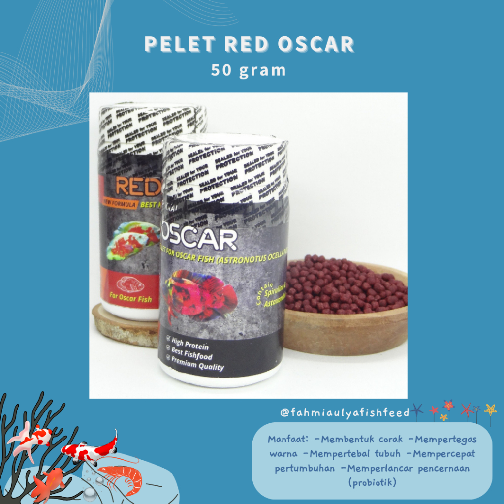 Pelet RED OSCAR untuk jenis Tiger Albino Batik Paris Tembaga Slayer 50 gram
