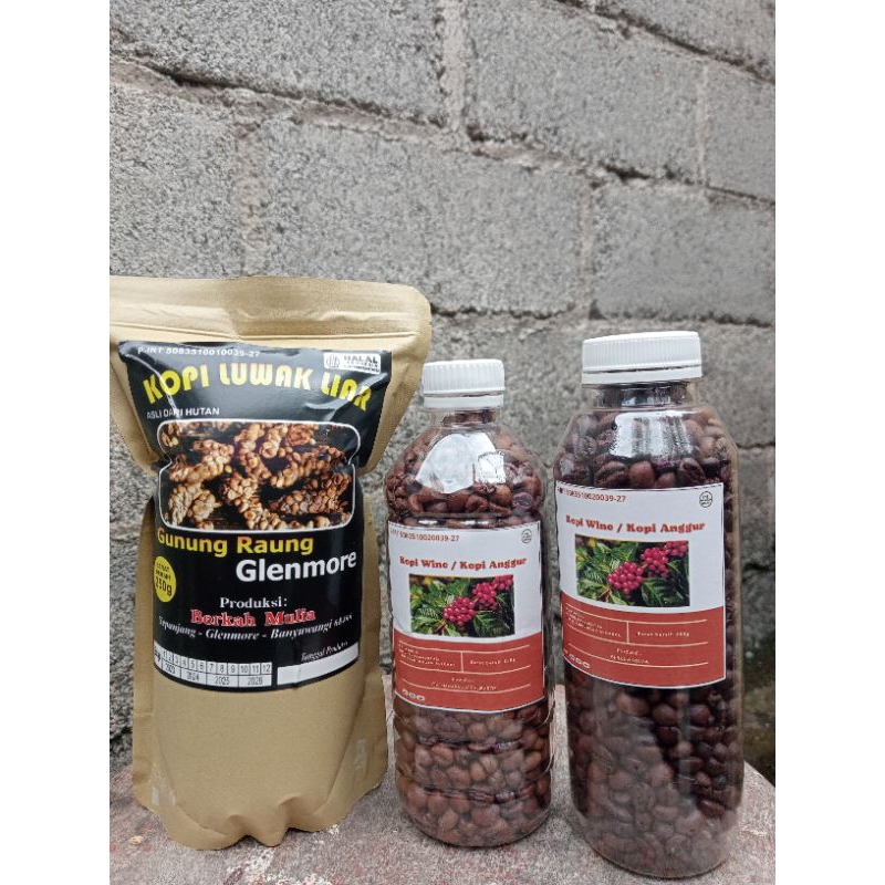 

kopi luwak liar Glenmore dan kopi Wine fermentasi 7 bulan
