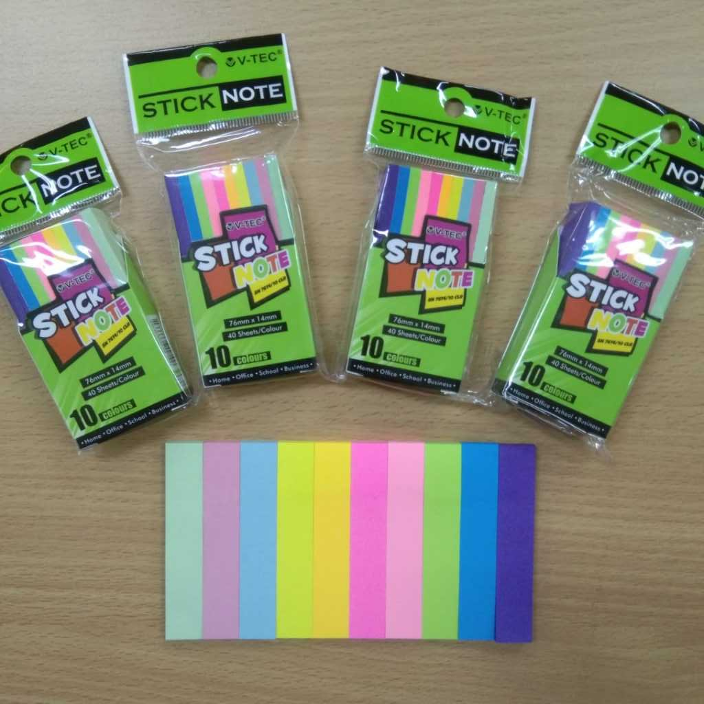 

VTEC STICKY NOTES SN 7614/10 WARNA / PEMBATAS BUKU