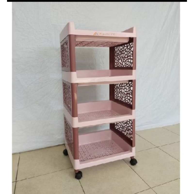 Rak Serbaguna 4 Susun Yoyo Buana Plastik Serbaguna Full Hitam Rak 4 Susun Roda