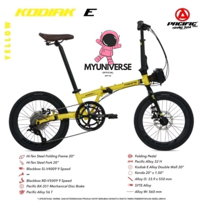 SEPEDA LIPAT 16 INCH PACIFIC KODIAK E 9 SPEED WHEELSET 16+ MURAH