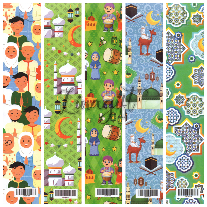 

( 5 Lembar ) KERTAS KADO VL LBR CR IDUL FITRI - GIFT WRAP PAPER LEBARAN / CHRISTMAS