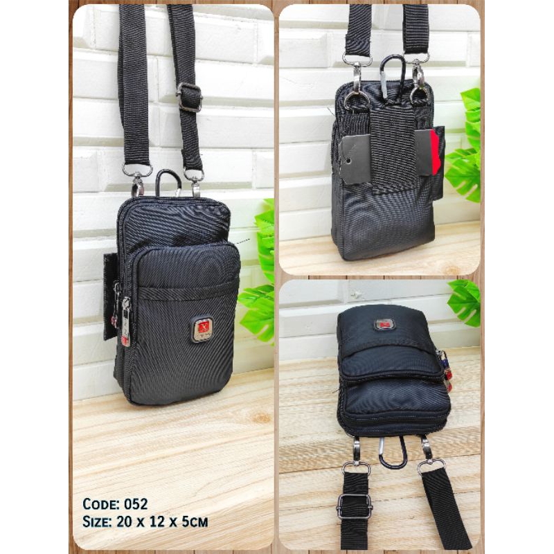 Dompet Handphone Hp Hpo New Tas Selempang Sandang Import Pria Cowok Laki Kanvas XL