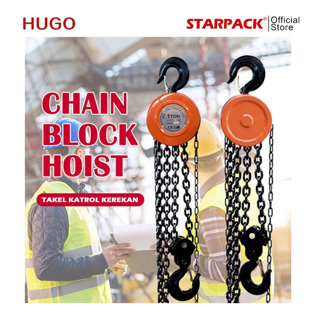 HUGO - CHAIN BLOCK / CHAIN HOIST / KATROL ANGKUT BARANG / KATROL KEREKAN MANUAL TAKEL CHAIN