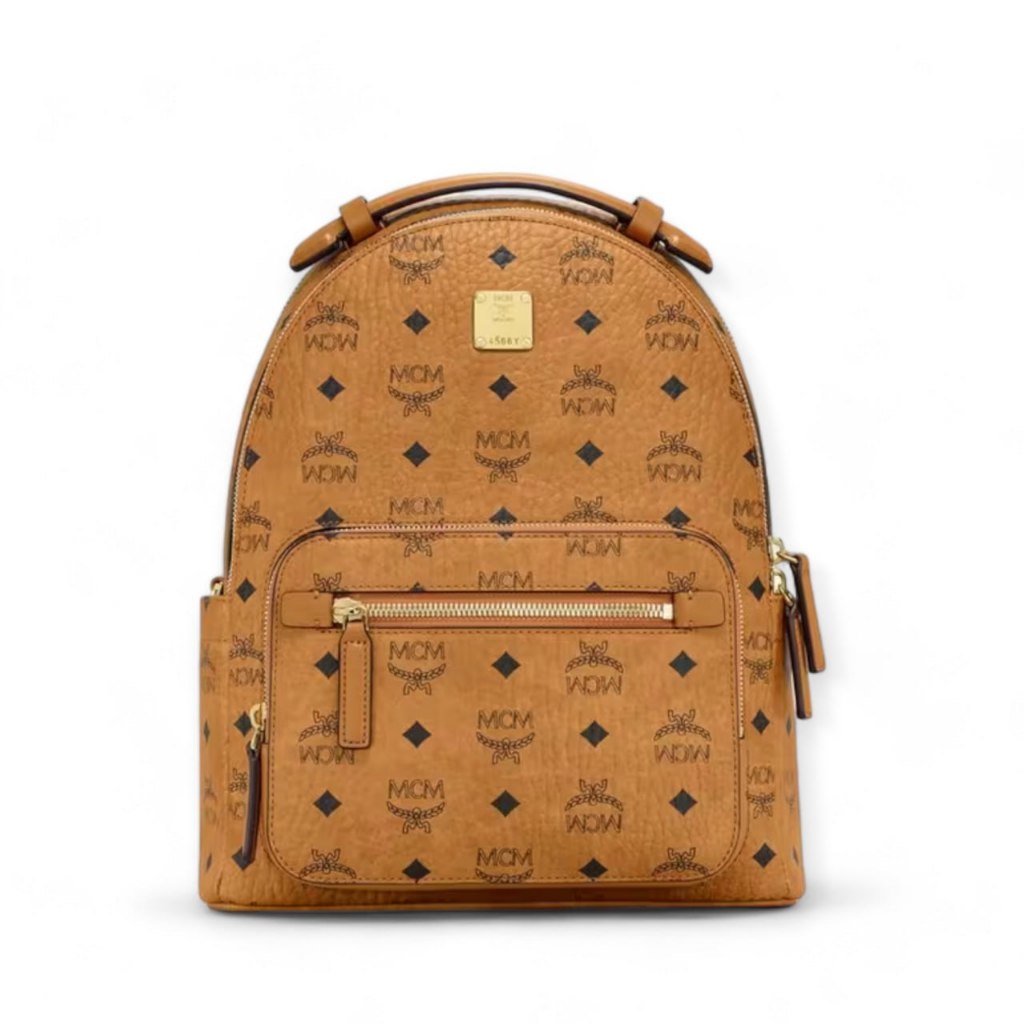 Tas MCM Stark Top Handle Backpack Cognac Original