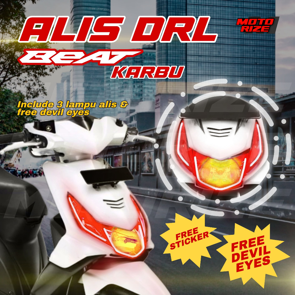 LAMPU ALIS BEAT KARBU BONUS DEMON EYES LAMPU VARIASI LAMPU SENJA LAMPU ALIS DRL LED LAMPU DEPAN HOND