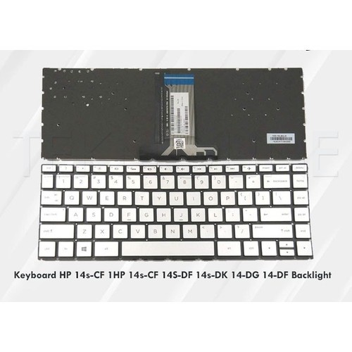 Keyboard hp 14-cf 14s-cf 14-dk 14s-dk 14-df 14-dg silver backlight