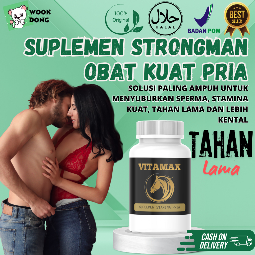 VITAMAX Obat Kuat Tahan Lama Sex Strongman Asli Suplemen Stamina Pria Tangguh Suplemen Kesehatan Her