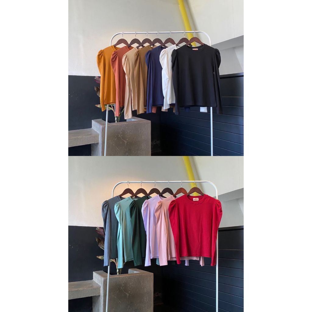 Top Puff Butter Bangkok BKK Dijamin Original 100% - Blouse Atasan Wanita Import Lengan Balon Polos C