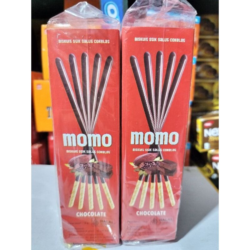 

Momo Biskuit Stik Salut Cokelat | 1Pack isi 12Pcs