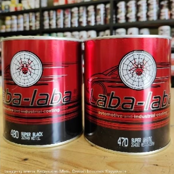 Cat Duco NC Laba-laba Hitam Putih Doff Gloss Laba laba 470 480 Super White Black