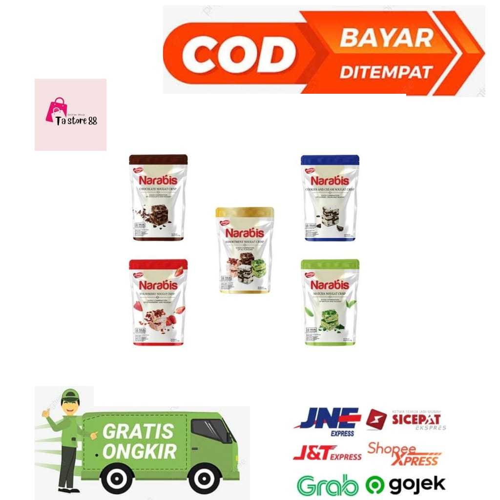 

Naraya Narabis 90g Assorment Nougat Crisp Narabis Coklat Strawbery Cookies Cream Matcha 90gr