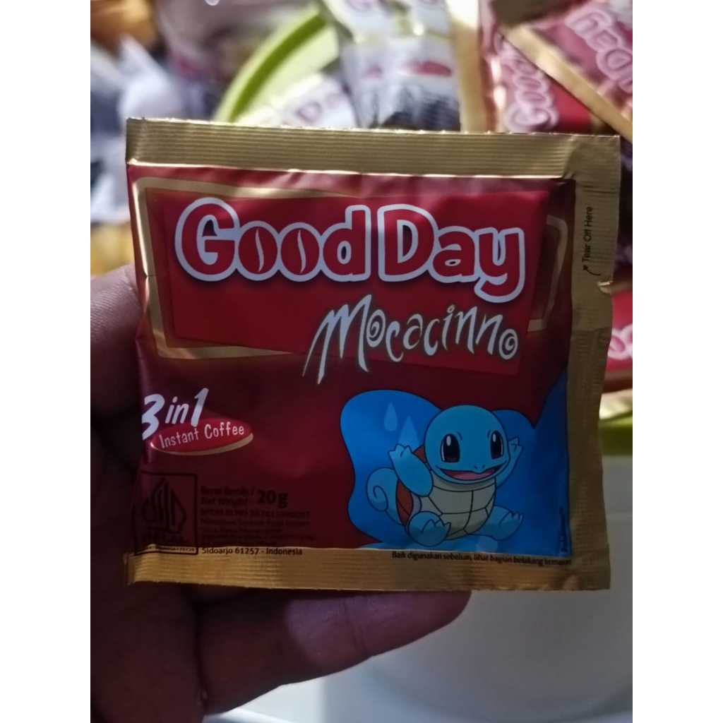 

Kopi Good Day Mocacinno X Pokemon Squirtle 3 In 1 Instant Coffee Sachet 20gr