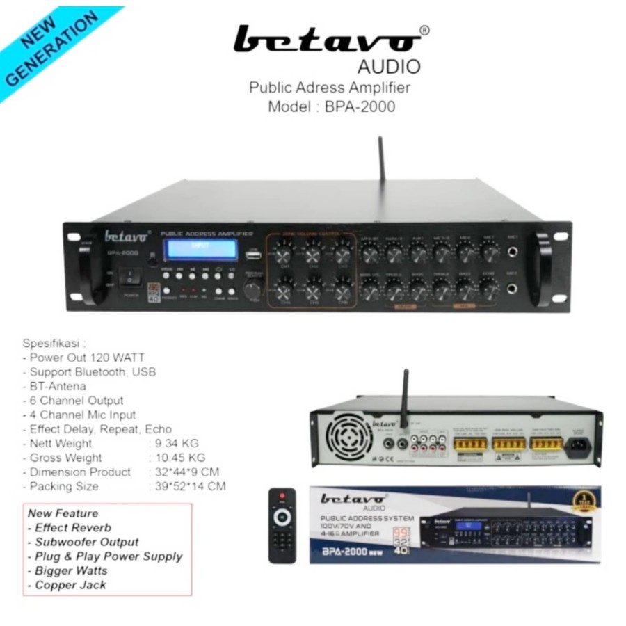 Amplifier Power Karoke BETAVO BPA 2000