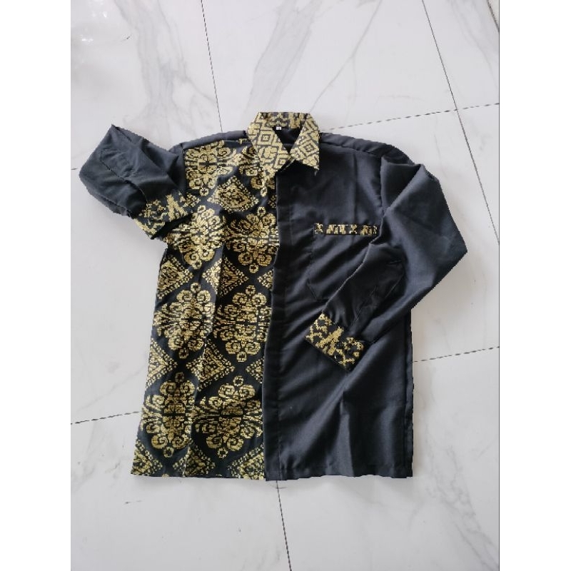 kemeja anak laki-laki polos kemeja batik motif songket