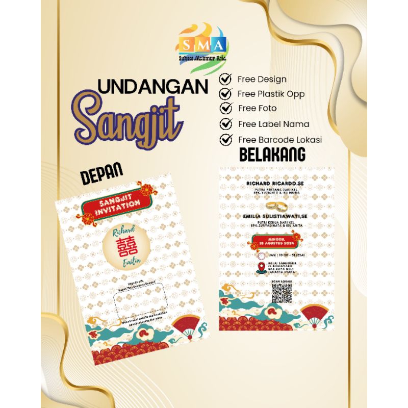 Undangan lamaran chinese sangjit cina bolak balik