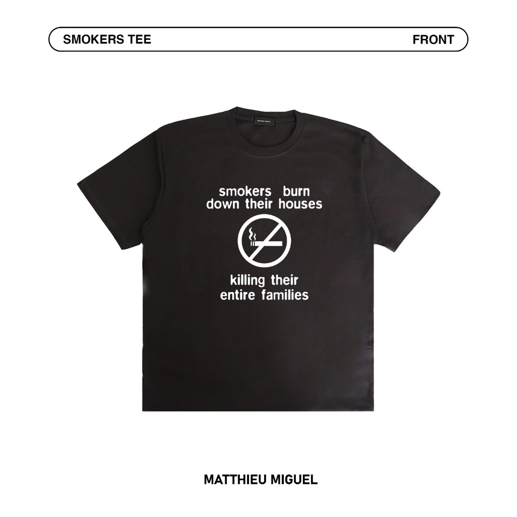 MATTHIEU MIGUEL - SMOKERS TEE - CHARCOAL 200GSM