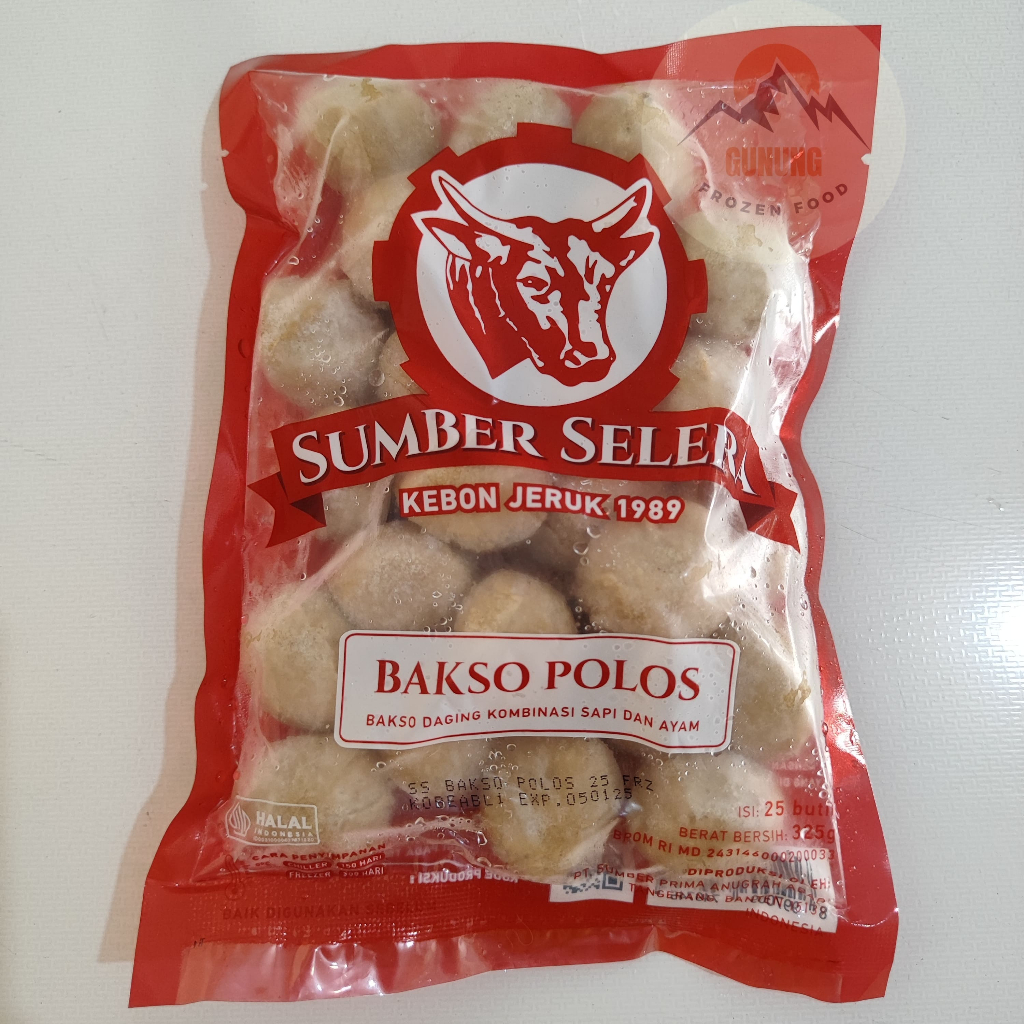 

Sumber Selera Bakso Sapi Polos 325gr isi 25