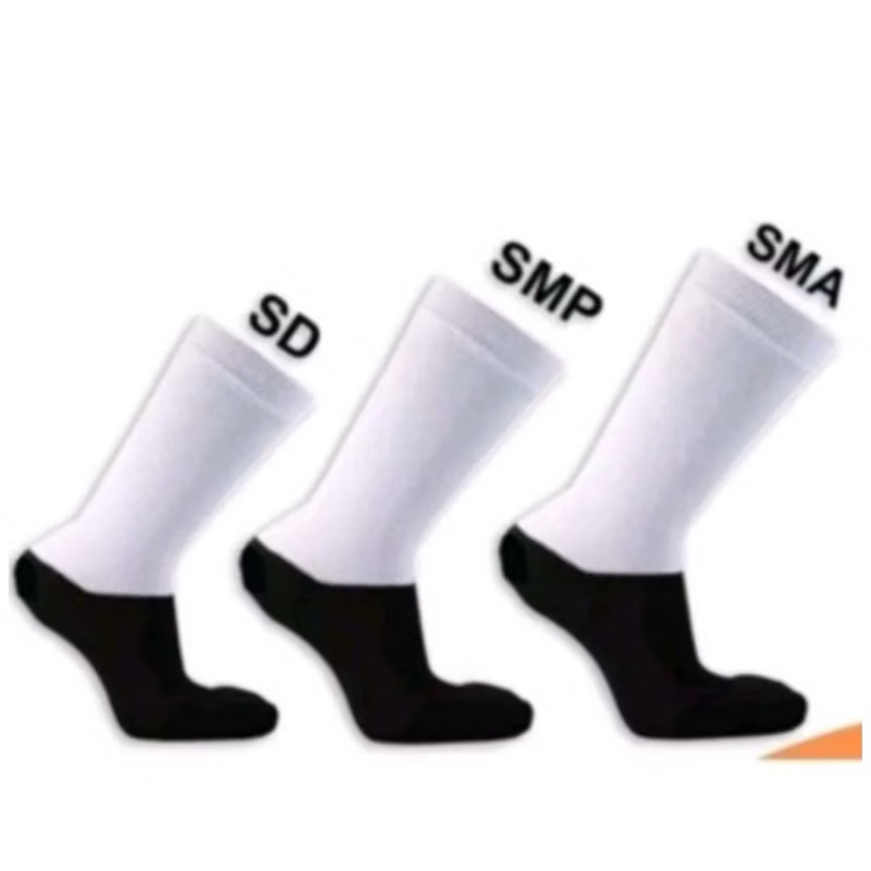 KK-0201 kaos kaki anak sekolah putih telapak hitam premium. kaos kaki anak sekolah sd. kaos kakai an