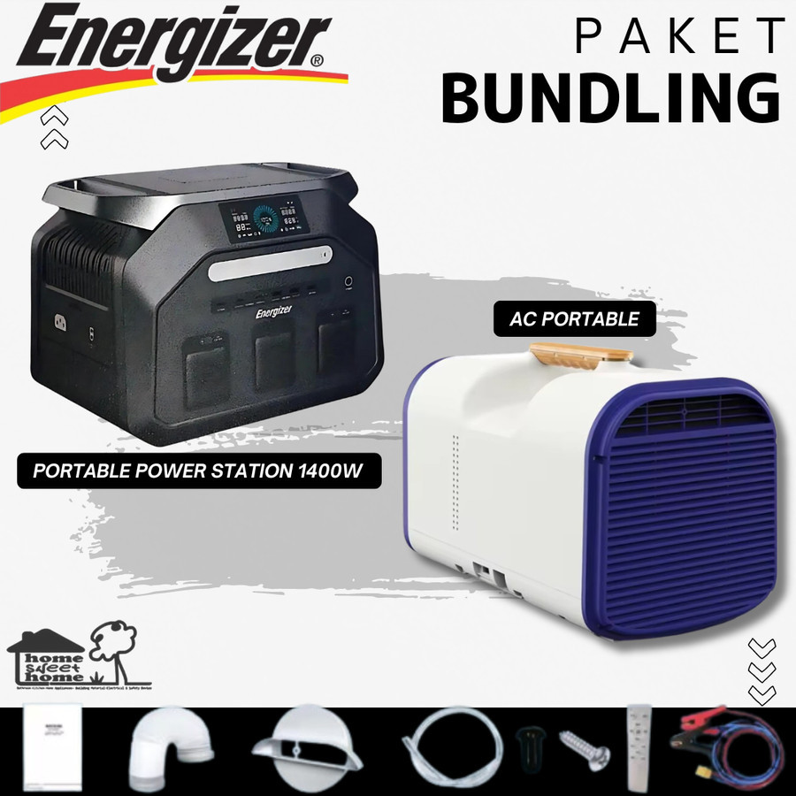 Paket Bundling Energizer Portable Power Station 1400W + AC Portable camping campervan 220volt