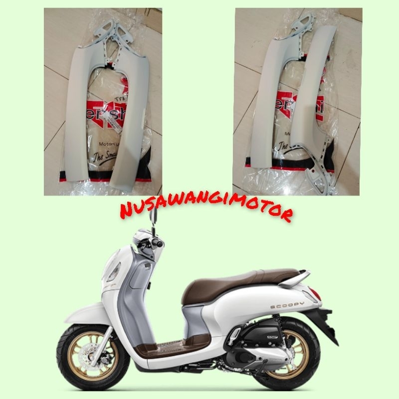 Dek bawah samping kanan kiri scoopy new esp prestige 2021 K2F. putih dof