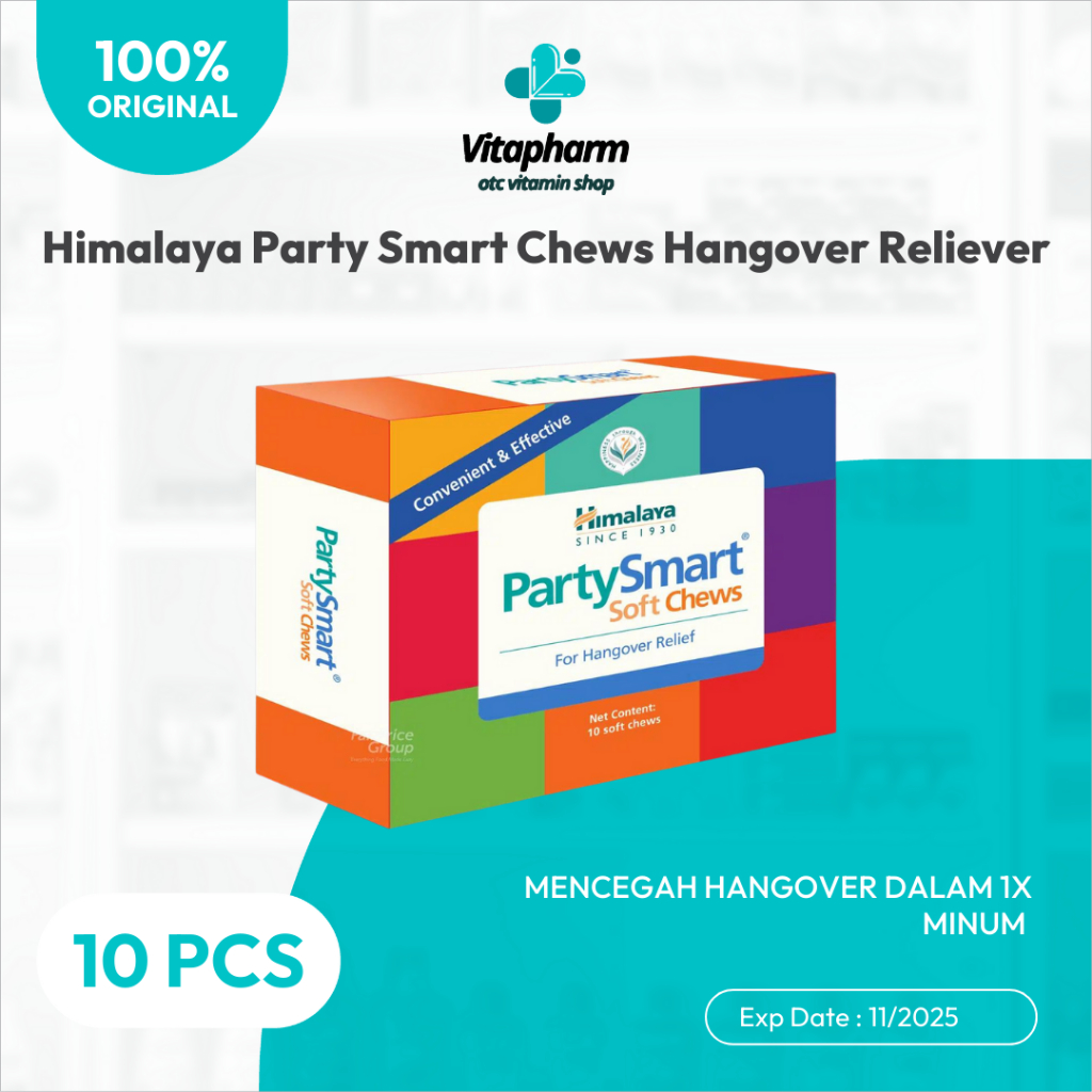 Himalaya Party Smart Chews Hangover Reliever Permen Pereda Mabuk