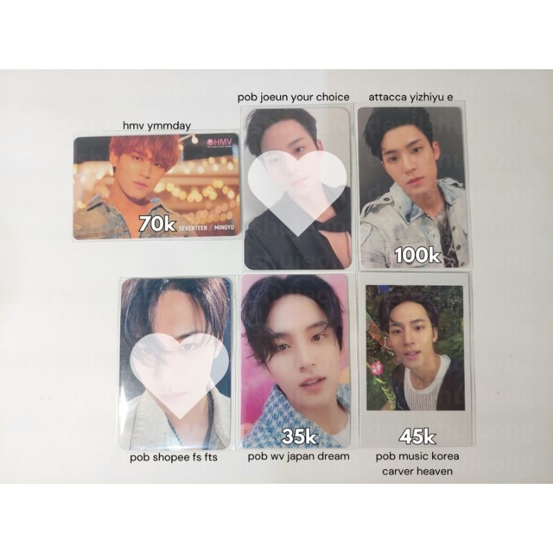 PC MINGYU SEVENTEEN POB BENEFIT YIZHIYU ATTACCA E HMV YMMDAY DREAM WV JP HEAVEN MUKOR