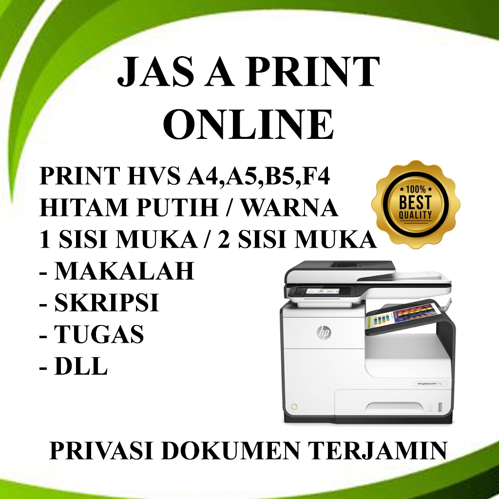 

PRINT hvs , buku, makalah, skripsi, tugas, soal A4 BW/COLOR