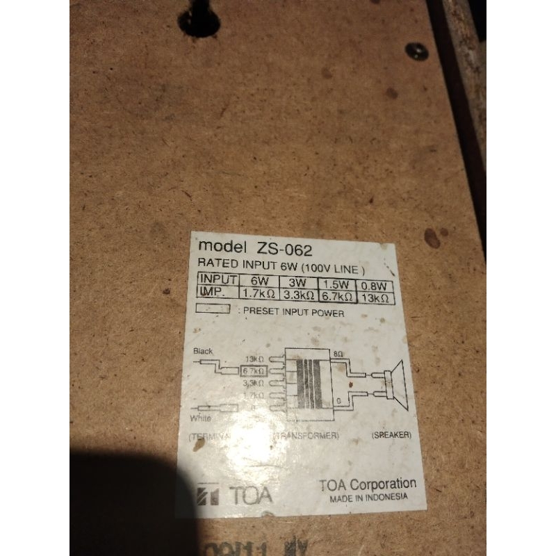 speaker toa dinding 1 biji