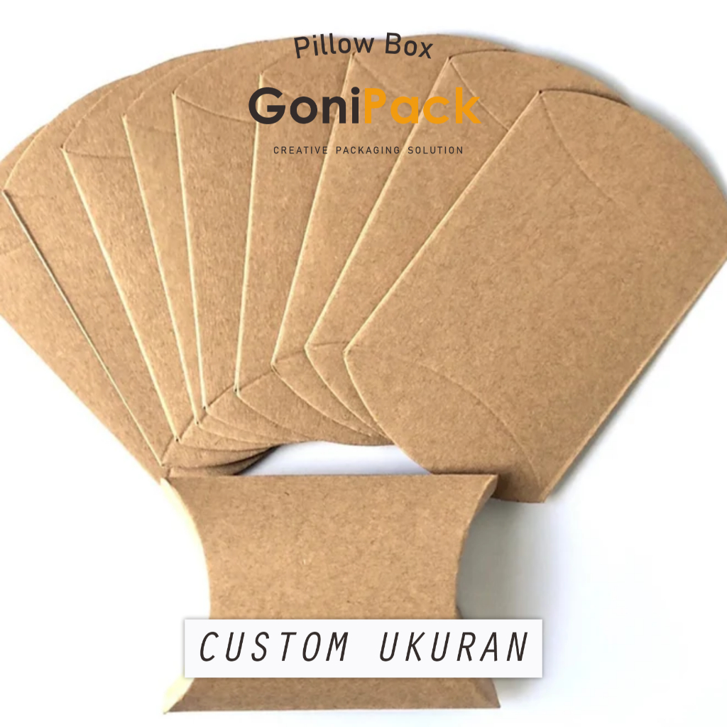 

PILLOW BOX KRAFT COKLAT KOTAK KEMASAN PACKAGING KEMASAN BANTAL
