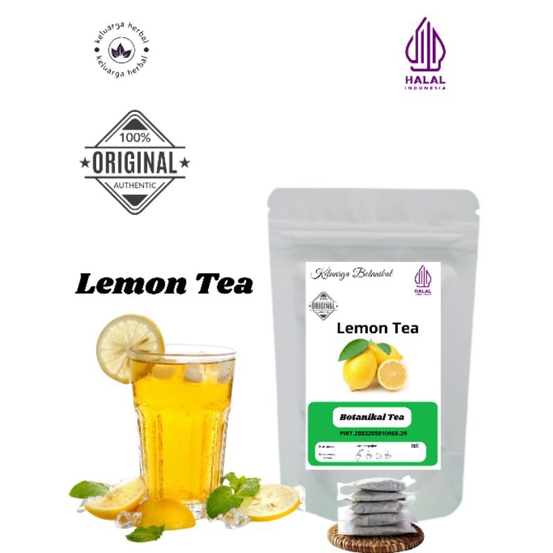 

Keluarga Botanikal Teh Lemon, lemon tea isi 30 teabag/kantong celup siap seduh