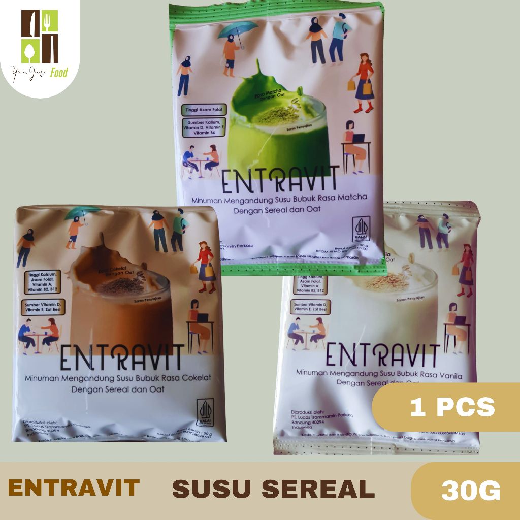 

Entravit Susu Bubuk / Minuman Serbuk / Susu Sereal dan Oat / Rasa Coklat / Vanila / Matcha 30g Sachet 1 PCS