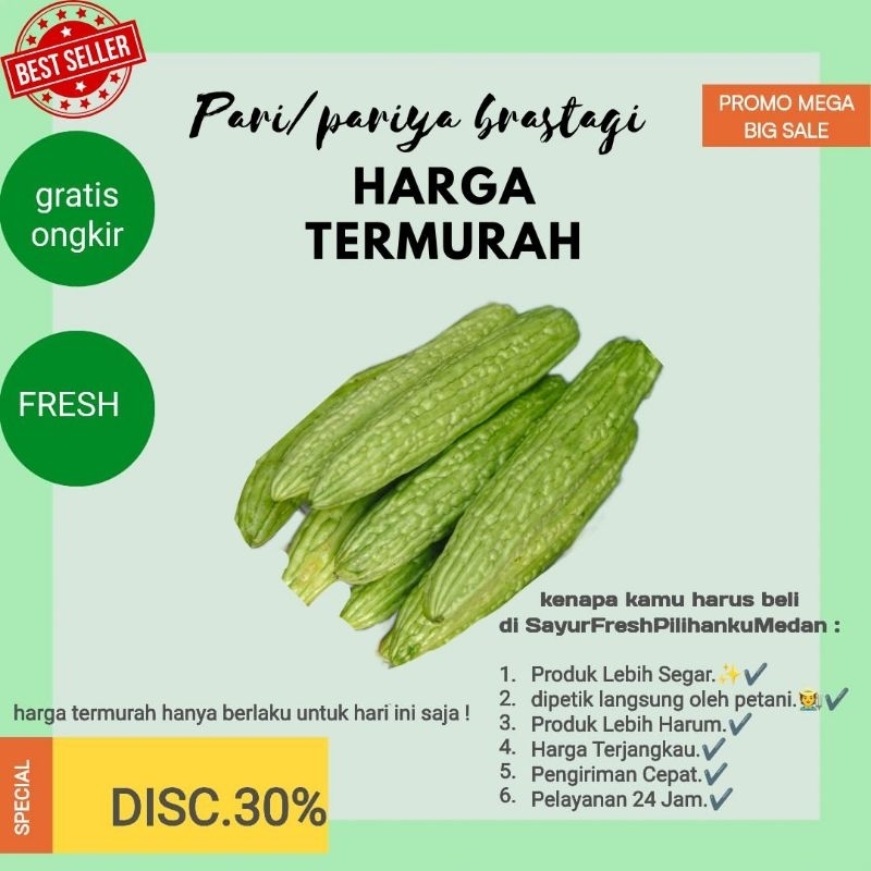 

promo sayur pariya Brastagi termurah di panen langsung oleh petani Brastagi| ready siap kirim ke seluruh Medan|sayur segar Medan