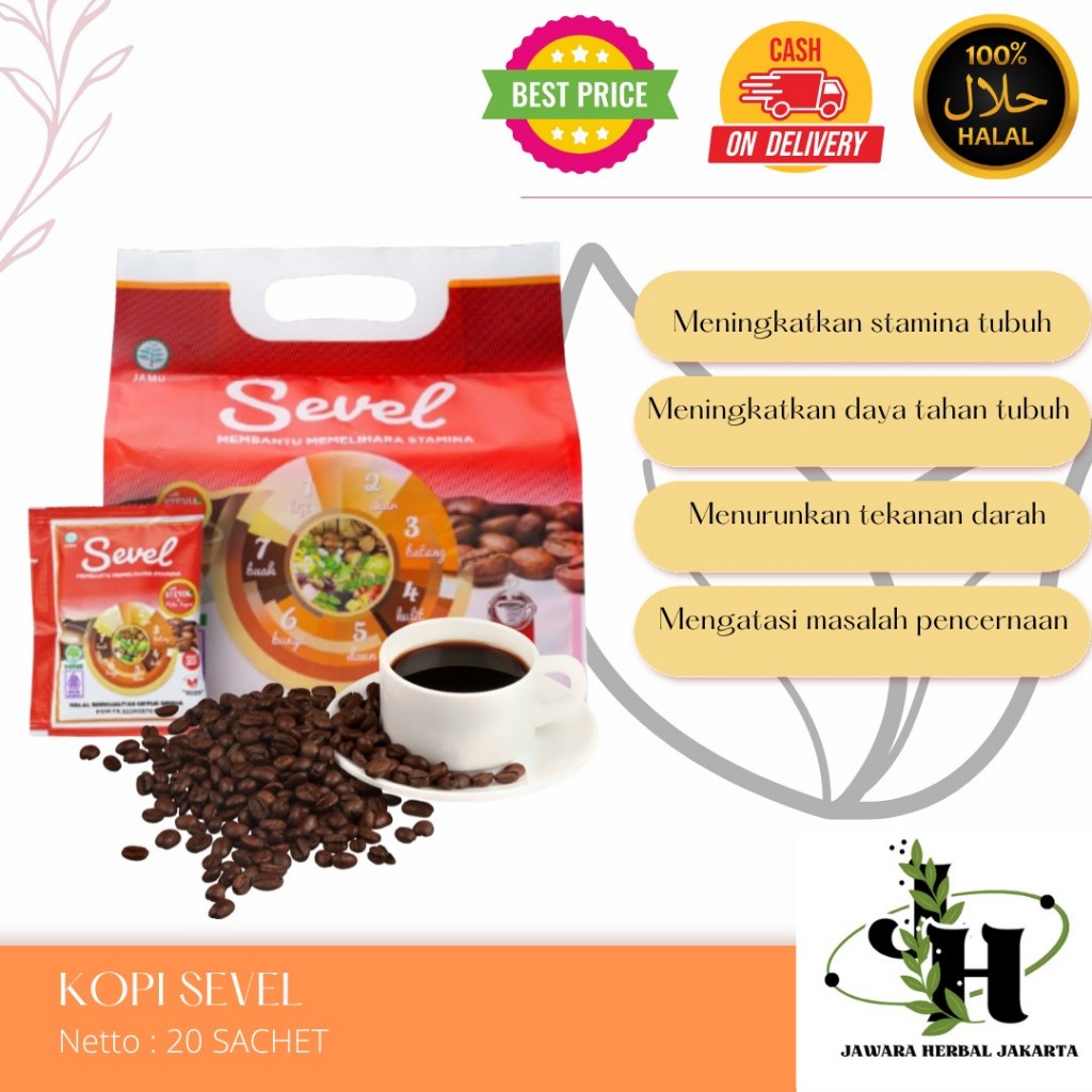 

Kopi Sevel Kopi 7 Elemen HNU HPAI isi 20 Sachet Menjaga Stamina Original