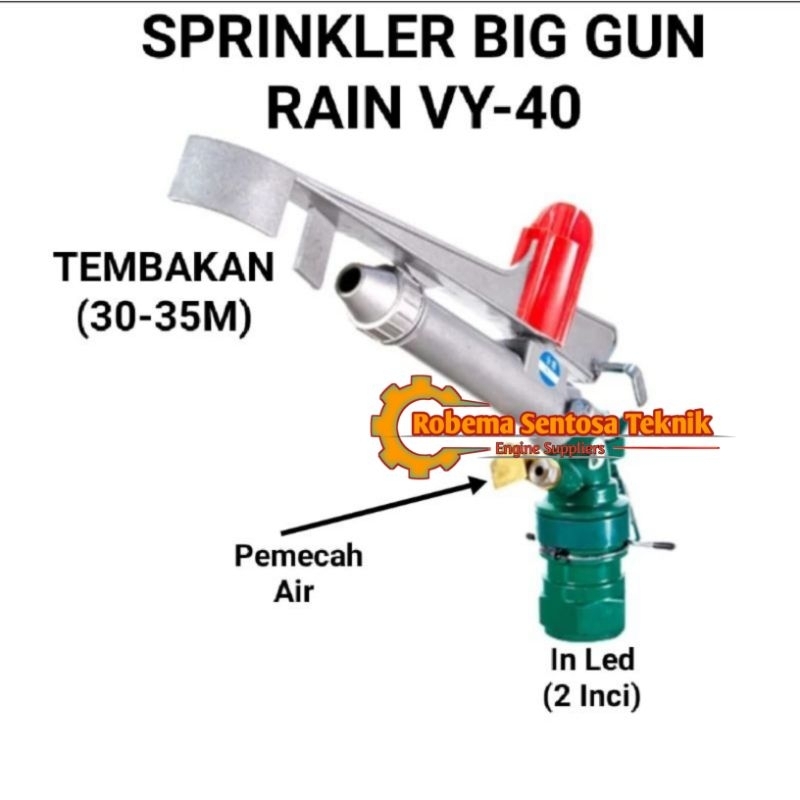 Sprinkler Big Gun Rain DN-50 Radius 70-80 Meter | Sprinkler Pertanian VY-40
