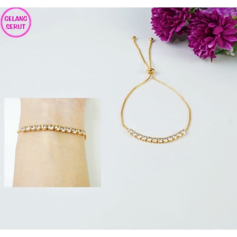 gelang serut dewasa emas muda