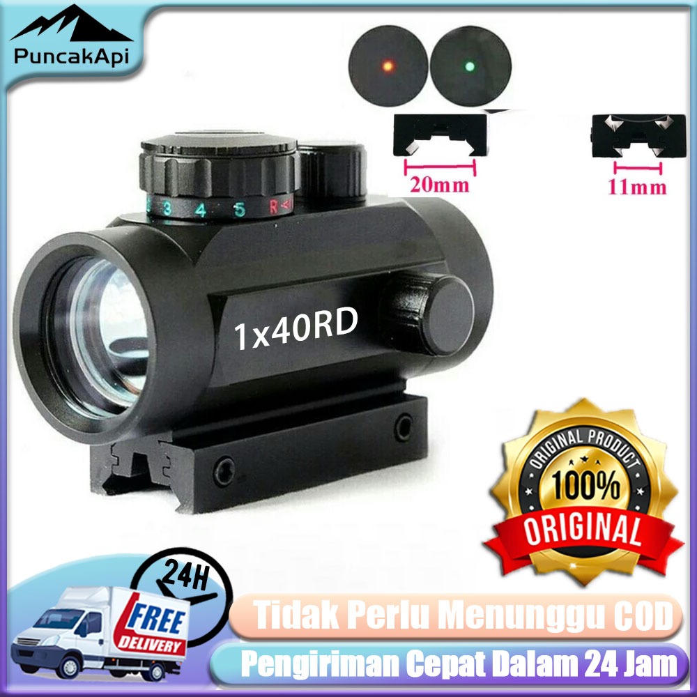 Gilang.pergo - Teleskop Red Dot 1x40 Merah & Hijau Anti Getar Bushnell Redot Scope