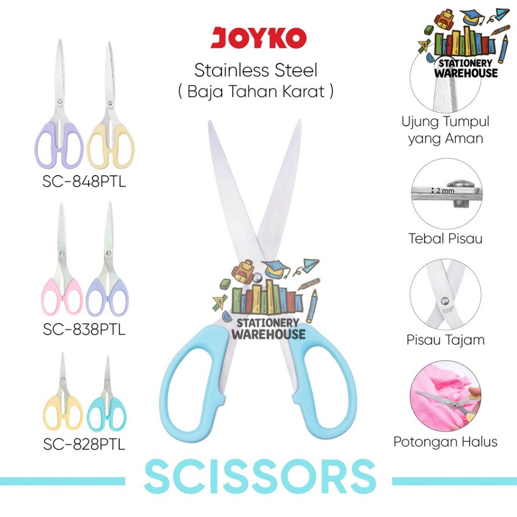 

Gunting Scissors Joyko SC-828PTL SC-838PTL SC-848PTL Pastel