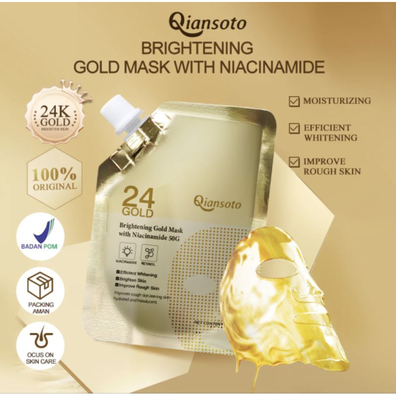 MINJIE x Aomoli Qiansoto 24K Gold Brightening Peel Off Mask - Masker Retinol Snake Venom Mask Wajah 
