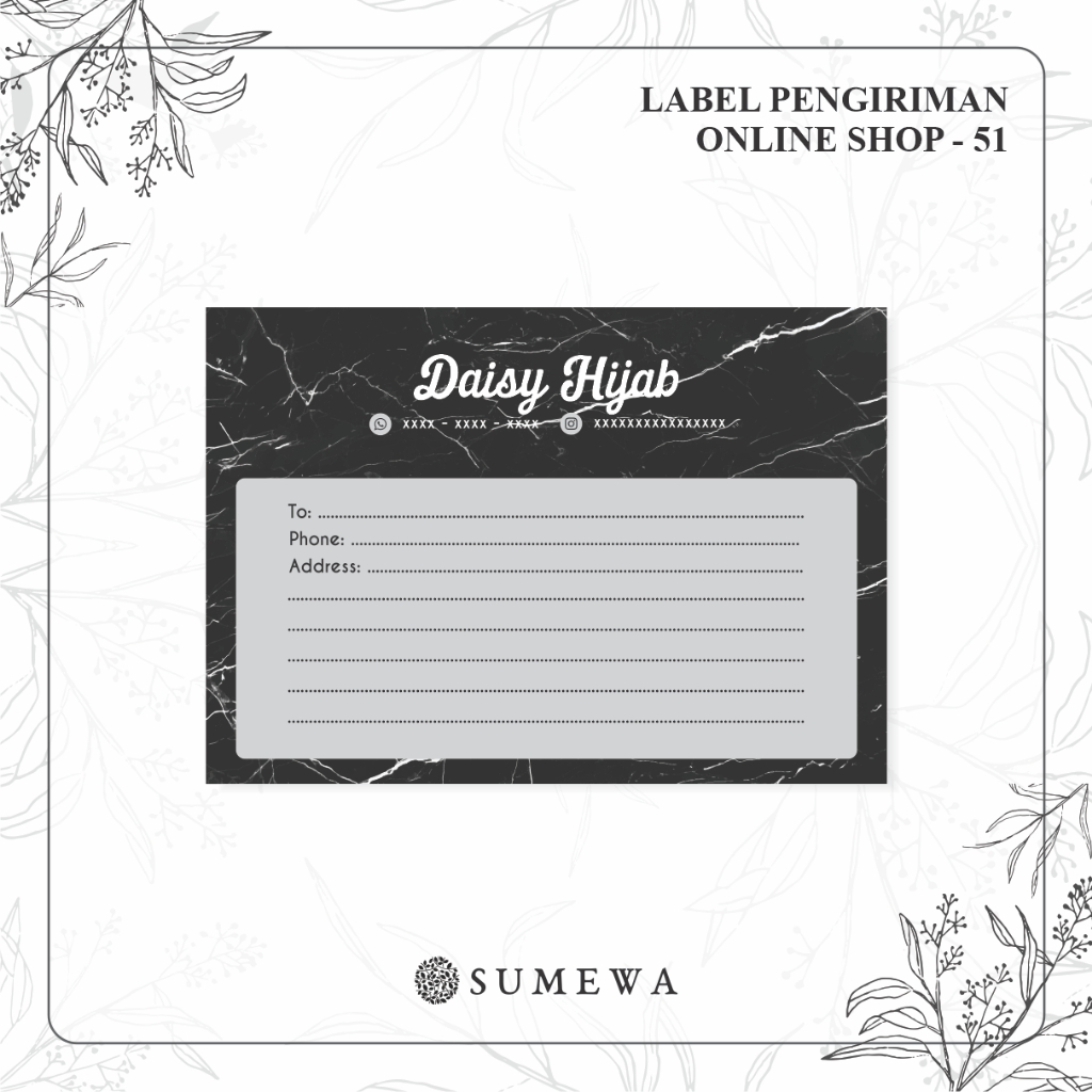 

Label Pengiriman Online Shop / Label Paket / Label Alamat / Sticker Pengiriman / Sticker Resi / Label Olshop - 51
