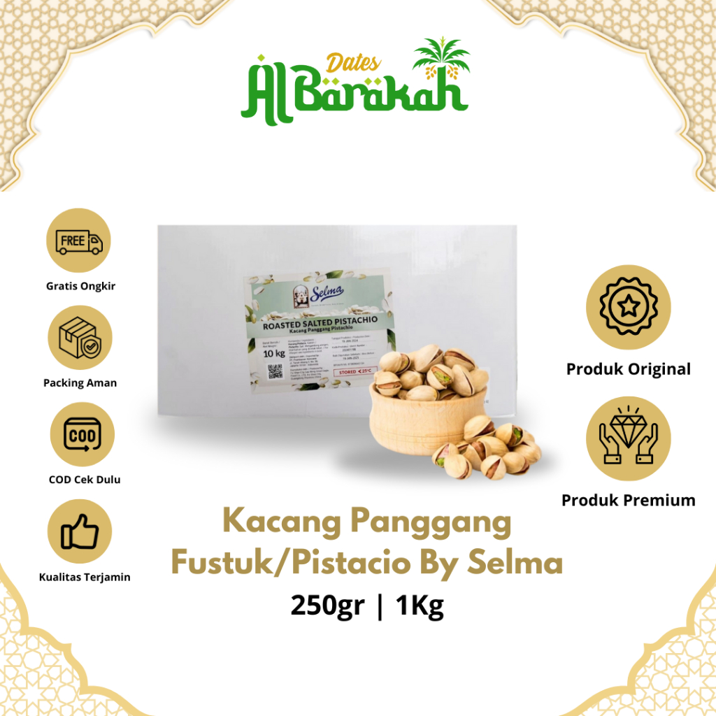 

Kacang Pistachio Fustuk Panggang Original Oleh Oleh Haji dan Umroh Cemilan Sehat Untuk By Selma