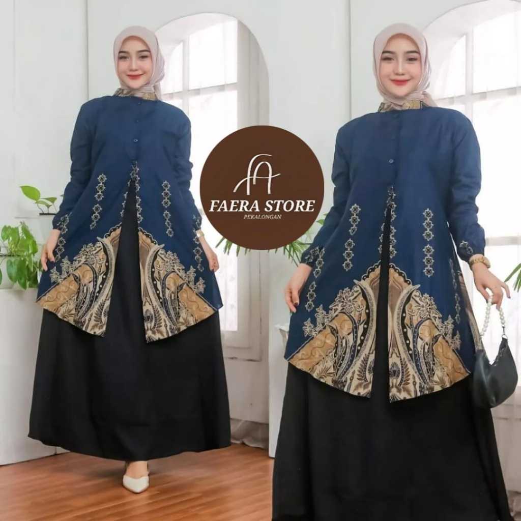 Gamis batik modern premium gamis terbaru gamis batik murah gamis wanita kekinian gamis busui batik P